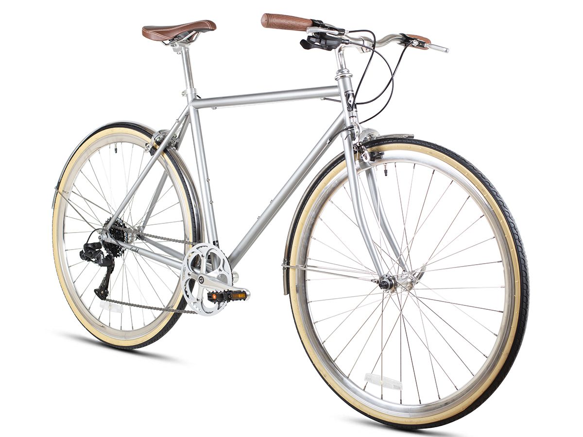6KU Odyssey 8spd City Bike - Brandford Silver